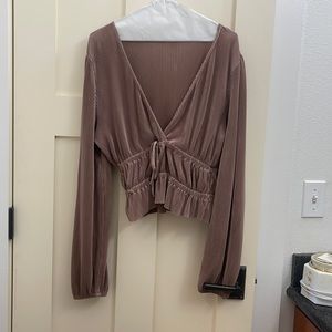 Zara Shimmer Mauve Top